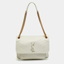 مملوكة مسبقًا Saint Laurent Niki Medium Off White Matelasse Leather Shoulder Bag