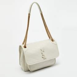 مملوكة مسبقًا Saint Laurent Niki Medium Off White Matelasse Leather Shoulder Bag