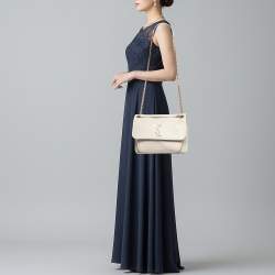 مملوكة مسبقًا Saint Laurent Niki Medium Off White Matelasse Leather Shoulder Bag