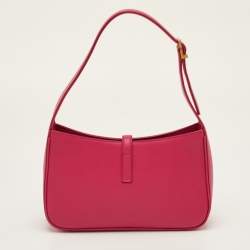 Pre Owned Saint Laurent LE 5 À 7 Pink Smooth Leather Shoulder Bag