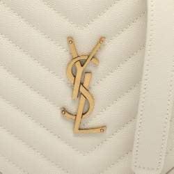 Pre Owned Saint Laurent Ivory Leather Round Crossbody Bag