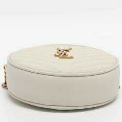 Pre Owned Saint Laurent Ivory Leather Round Crossbody Bag
