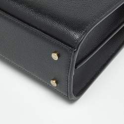 Pre Owned Saint Laurent Cassandra Mini Black Leather Top Handle Bag
