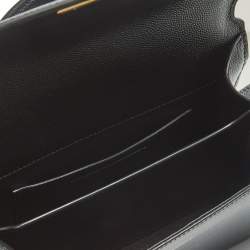 Pre Owned Saint Laurent Cassandra Mini Black Leather Top Handle Bag