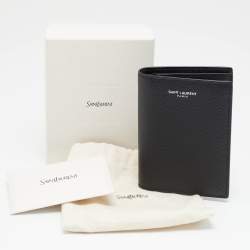 Pre Owned Saint Laurent Black Leather Bifold Wallet