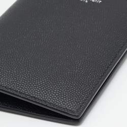 Pre Owned Saint Laurent Black Leather Bifold Wallet