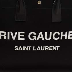 Pre Owned Saint Laurent Rive Gauche Large Black Canvas and Leather Tote