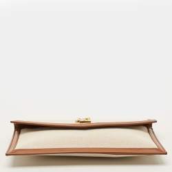 Pre Owned حقيبة صغيرة سان لوران أب تاون قماش بني/طبيعي