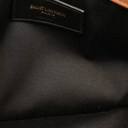 Pre Owned حقيبة صغيرة سان لوران أب تاون قماش بني/طبيعي