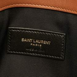 Pre Owned حقيبة صغيرة سان لوران أب تاون قماش بني/طبيعي