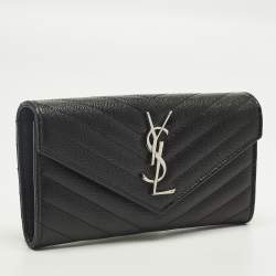 Pre Owned محفظة سان لوران جلد ماتيلاسيه أسود كاساندرا