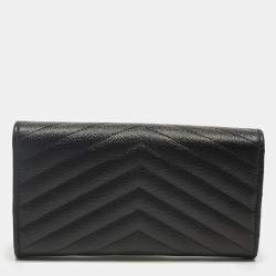 Pre Owned محفظة سان لوران جلد ماتيلاسيه أسود كاساندرا