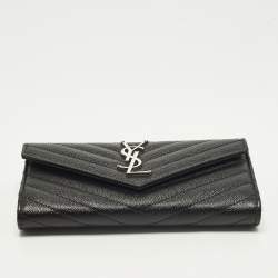 Pre Owned محفظة سان لوران جلد ماتيلاسيه أسود كاساندرا