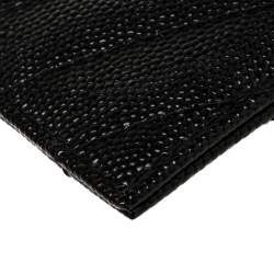 مملوكة مسبقًا Saint Laurent Black Leather Monogram Card Holder