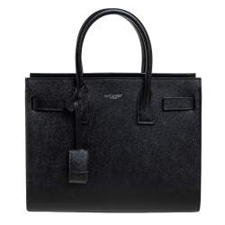 Pre Owned Saint Laurent Black Leather Baby Classic Sac De Jour Tote