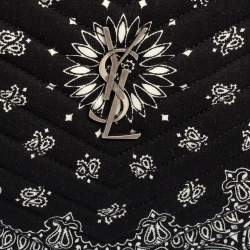 Pre Owned حقيبة صغيرة سان لوران قماش مونوغرامي سوداء بحمالة معصم