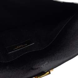 Pre Owned Saint Laurent Black Leather Uptown Clutch