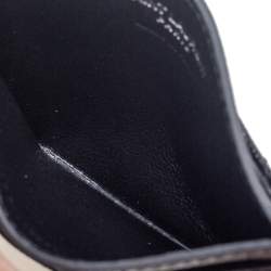 Pre Owned Saint Laurent Black Matelassé Leather Monogram Card Holder