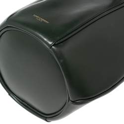 Pre Owned Saint Laurent Green Leather Small Talitha Bucket Bag