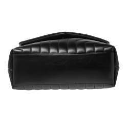 Pre Owned Saint Laurent Black Matelassé Leather Medium Loulou Shoulder Bag