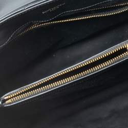 Pre Owned Saint Laurent Black Matelassé Leather Medium Loulou Shoulder Bag