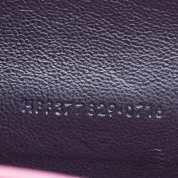 مملوكة مسبقًا Saint Laurent Paris Pink Croc Embossed Leather Monogram Chain Wallet
