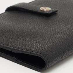 مملوكة مسبقًا Saint Laurent Black Leather Flap Bifold Long Wallet