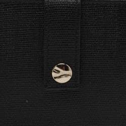 مملوكة مسبقًا Saint Laurent Black Leather Flap Bifold Long Wallet