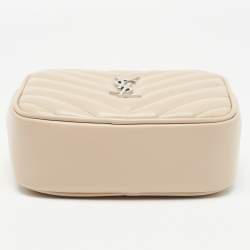 Pre Owned Saint Laurent Light Beige Matelassé Leather Lou Belt Bag