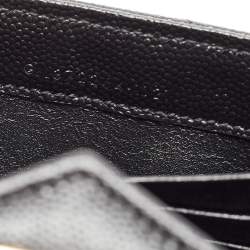 مملوكة مسبقًا Saint Laurent Black Matelassé Leather Cassandre Wallet