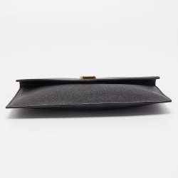 Pre Owned Saint Laurent Black Leather Medium Uptown Clutch