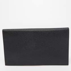 Pre Owned Saint Laurent Black Leather Medium Uptown Clutch
