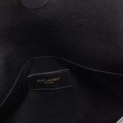 Pre Owned Saint Laurent Black Leather Medium Uptown Clutch