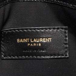 Pre Owned Saint Laurent Black Leather Medium Uptown Clutch