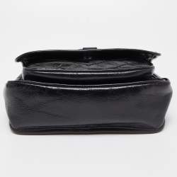 Pre Owned Saint Laurent Black Crinkled Leather Baby Niki Chain Shoulder Bag
