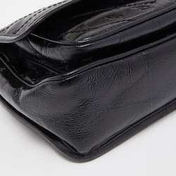Pre Owned Saint Laurent Black Crinkled Leather Baby Niki Chain Shoulder Bag