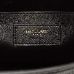 Pre Owned Saint Laurent Black Croc Embossed Leather Manhattan Shoulder Bag