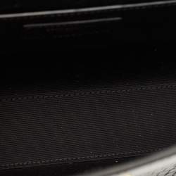 Pre Owned Saint Laurent Black Croc Embossed Leather Manhattan Shoulder Bag