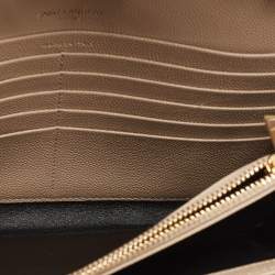 Saint Laurent Beige Leather Cassandra Wallet on Chain