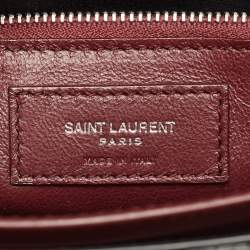 Pre Owned Saint Laurent Black Croc Embossed Leather Cassandra Wallet on Chain