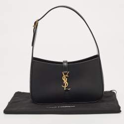Pre Owned Saint Laurent Black Leather LE 5 À 7 Shoulder Bag