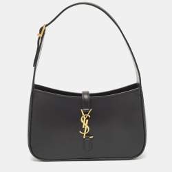 Pre Owned Saint Laurent Black Leather LE 5 À 7 Shoulder Bag