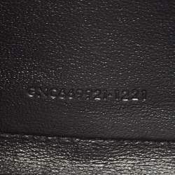 Saint Laurent Black Croc Embossed Leather Monogram Wallet On Chain
