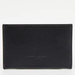 Pre Owned Saint Laurent Black Leather Pocket Mirror Case