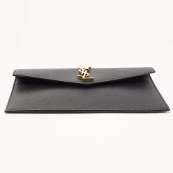 Pre Owned Saint Laurent Black Leather Uptown Pouch