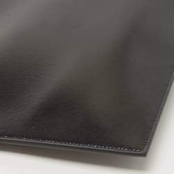 Saint Laurent Black Glossy Leather Zip Pouch