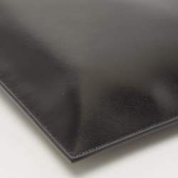 Saint Laurent Black Glossy Leather Zip Pouch