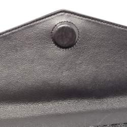 Saint Laurent Black Croc Embossed Leather Medium Uptown Clutch