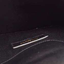 Saint Laurent Black Croc Embossed Leather Medium Uptown Clutch