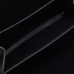 مملوكة مسبقًا Saint Laurent Black Leather Cassandre Compact Zip Around Wallet
